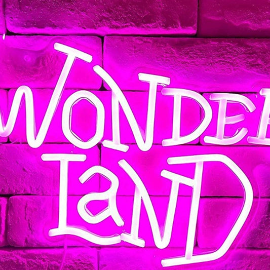 Vivid Bright Pink “Wonder Land” LED Night Light Room Wall Decor
