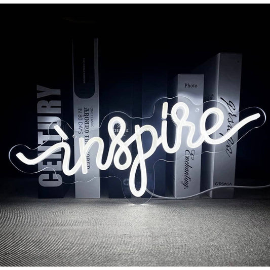 Lovely Simple Cool White “inspire” LED Night Light Room Wall Decoration