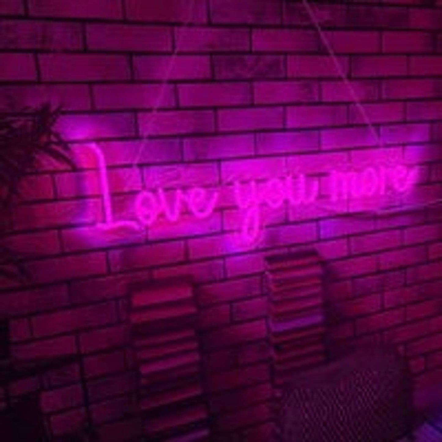 Lovely Bright Pink Love You More LED Night Light Room Wall Decoration