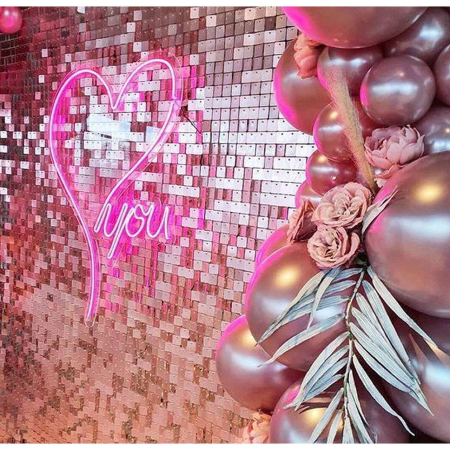 Lovely Bright Pink Heart Love You LED Night Light Romantic Room Wall Decor