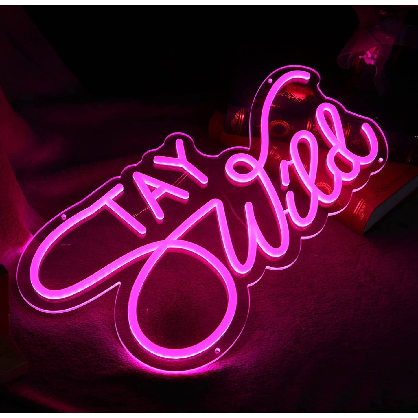 Fancy Vivid Bright Pink “Stay Wild” LED Night Light Room Wall Decor
