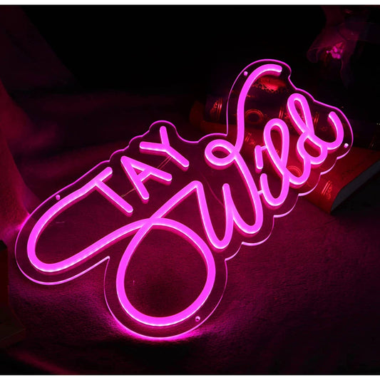 Fancy Vivid Bright Pink “Stay Wild” LED Night Light Room Wall Decor