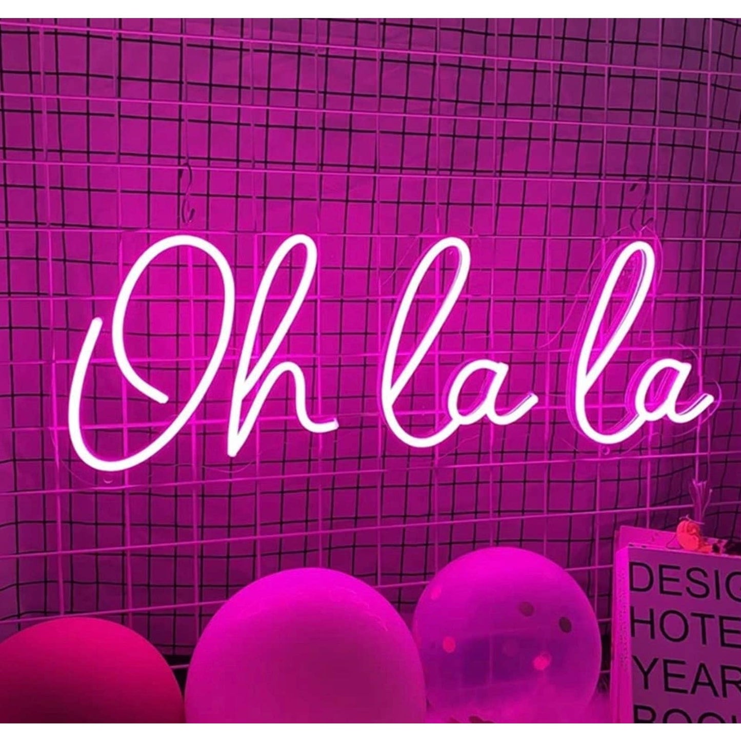 Lovely Vivid Bright Pink “Oh La La” LED Night Light Room Wall Decor