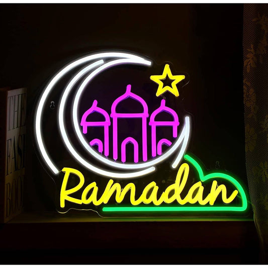 Bright Colorful Ramadan Moon Star LED Night Light Room Wall Decor