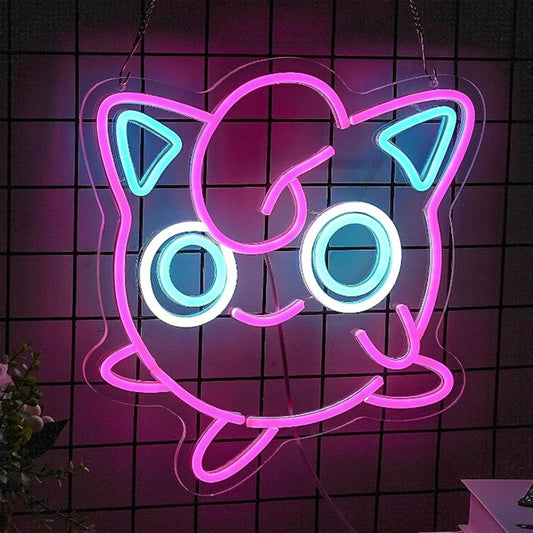 Cute Vivid Bright Pink Jigglypuff Singing Sleep Pokemon LED Night Light Decor