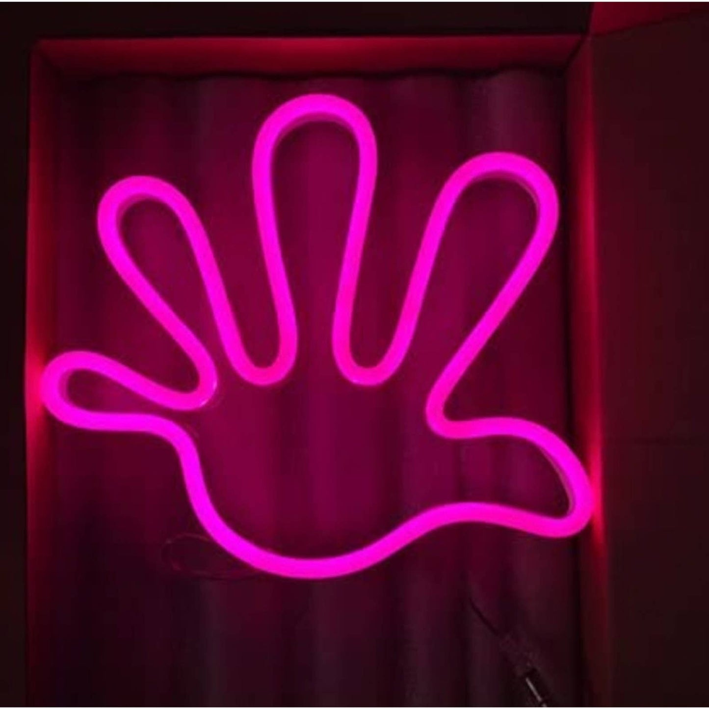 Fun Bright Pink Fat Hand LED Night Light Room Wall Decoration