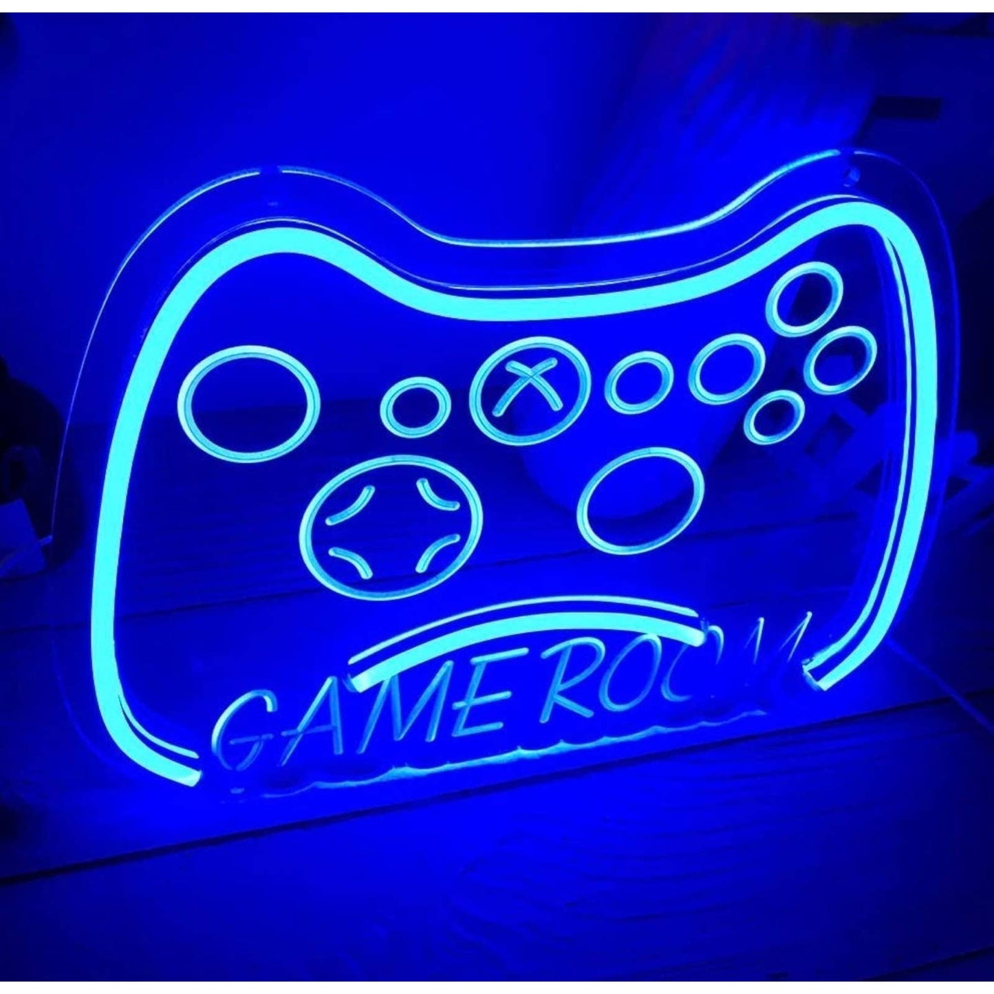 Fun Bright Blue Game Controller Game Room LED Night Light Gamer Decor