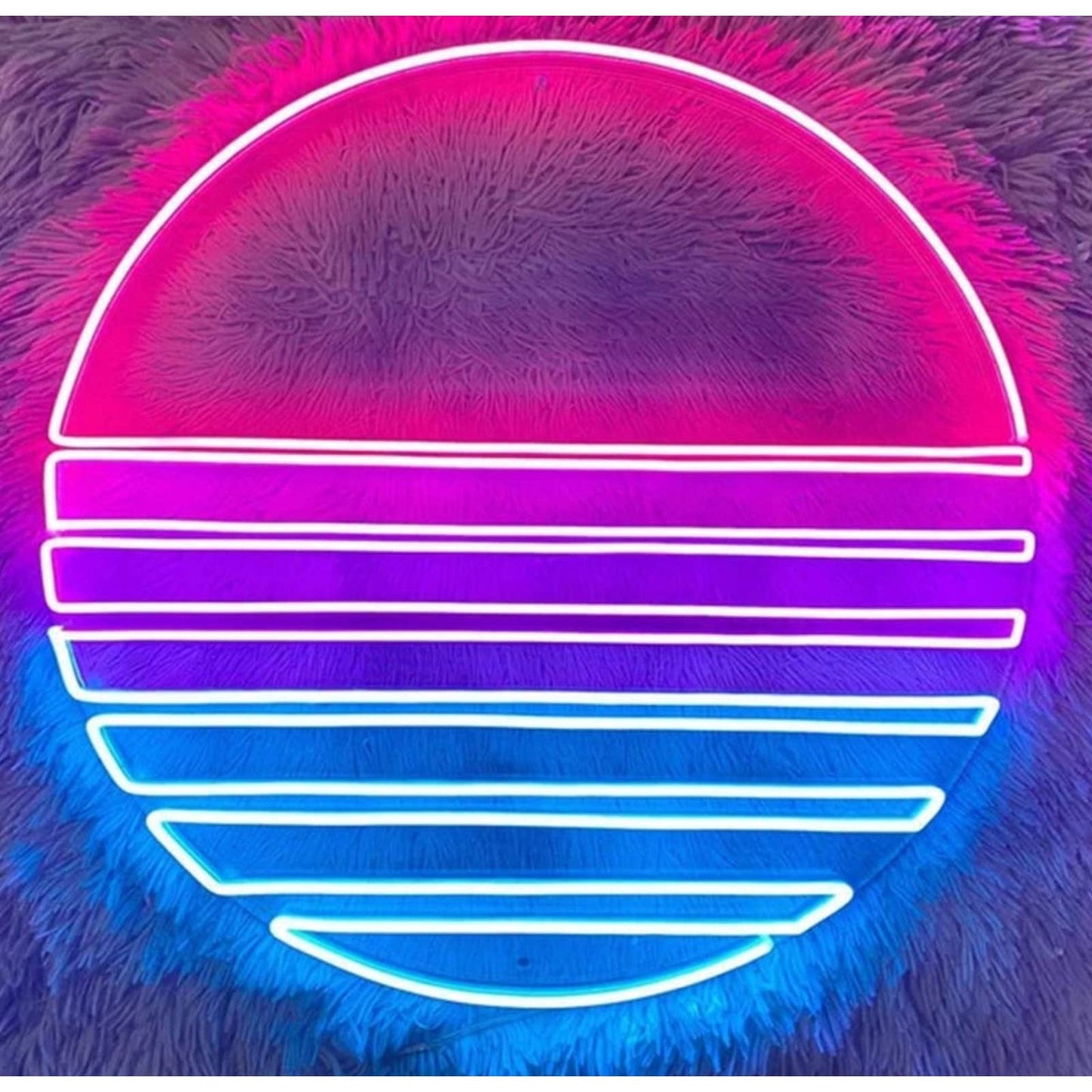 Cool Bright Pink/Purple/Blue  Retro Sun LED Night Light Room Wall Decoration