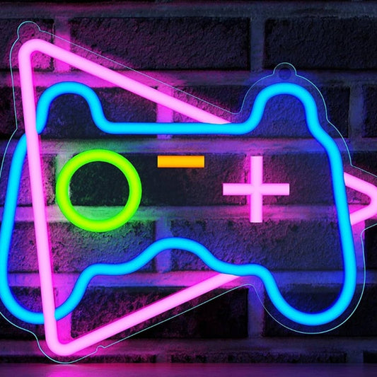 Fun Bright Game Controller Triangle LED Night Light Arcade Room Decor