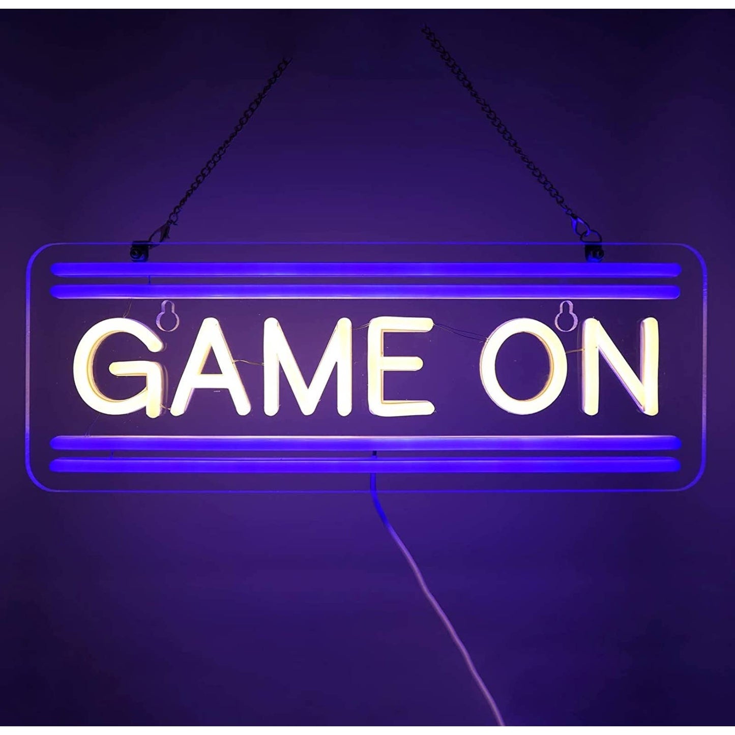 Fun Bright Blue / White Double Bar Game On LED Night Light Game Room Decoration