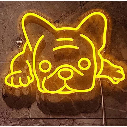 Super Adorable Bright Yellow Relaxing Frenchie French Bulldog LED Night Light