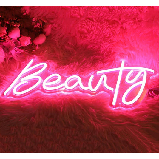 Lovely Bright Pink Beauty LED Night Light Sign Spa Room Wall Decoration