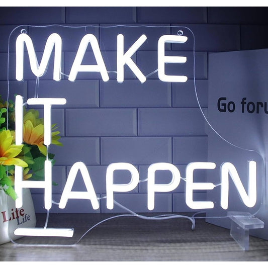Motivation Bright Make It Happen LED Night Light Room Wall Decoration