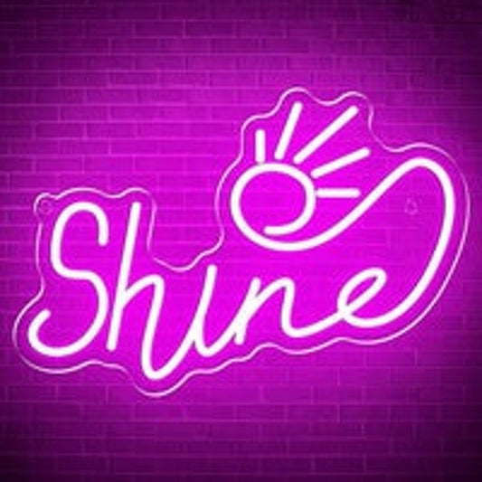 Lovely Bright Pink Shine Sun LED Night Light Room Wall Decoration