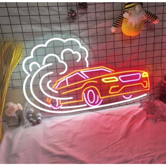 Cool Bright Speeding Race Car LED Night Light Room Wall Decoration
