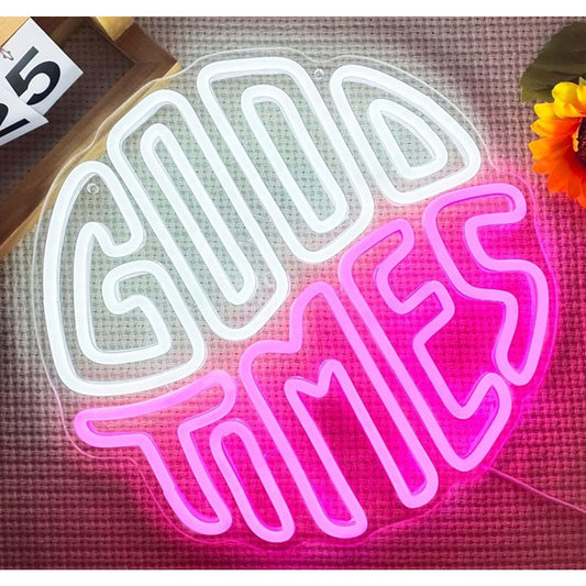 Lovely Bright Pink/White Good Times LED Night Lights Room Wall Decoration