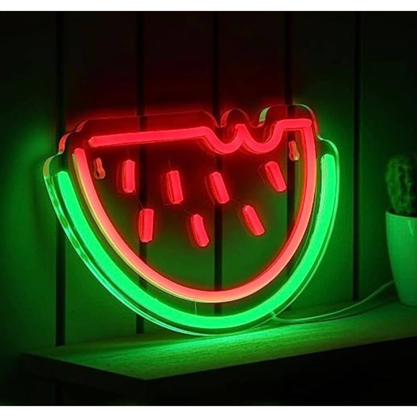 Tasty Bright Red / Green Watermelon LED Night Light Room Wall Decoration