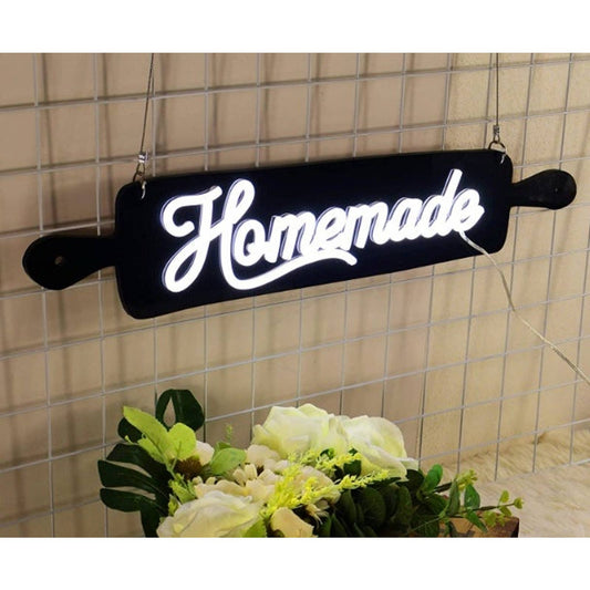 Lovely Bright Homemade Rolling Pin Kitchen LED Night Light Cooking Wall Decor