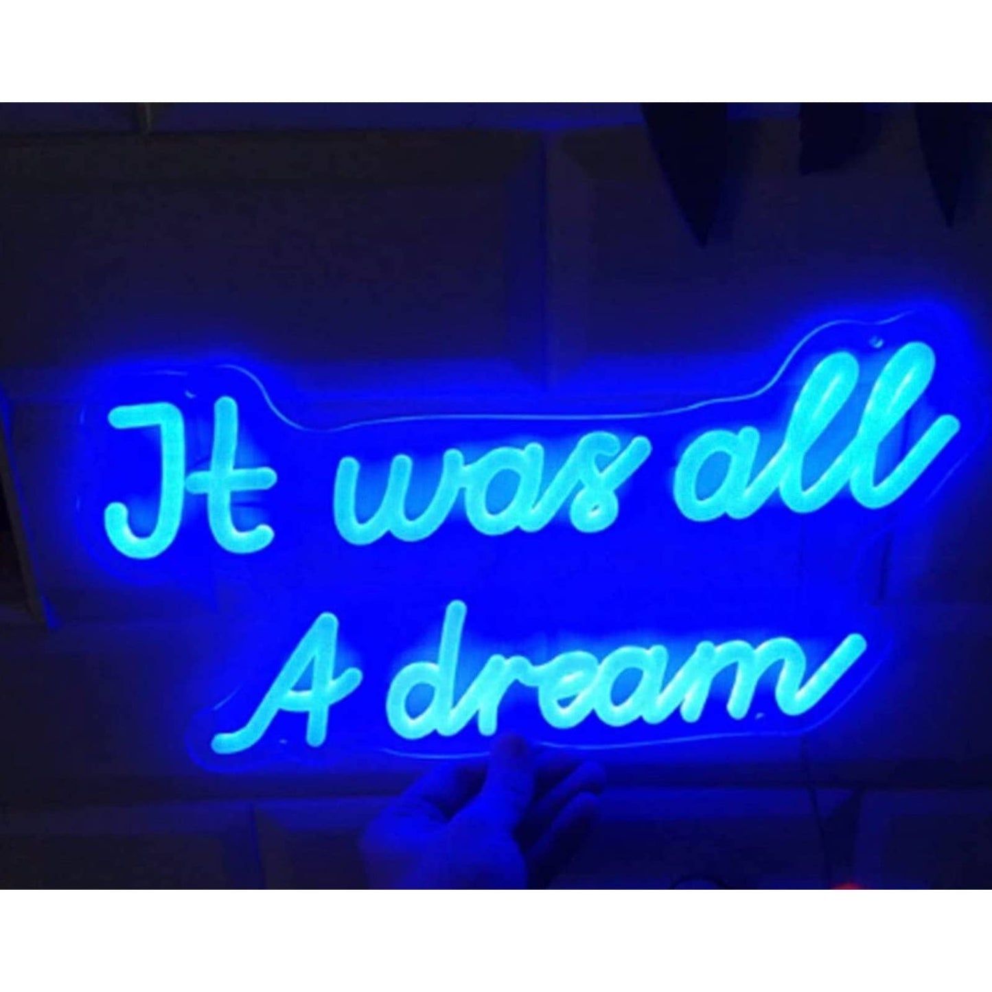 Simple Bright Blue “It was all a dream” LED Night Light Room Wall Decoration