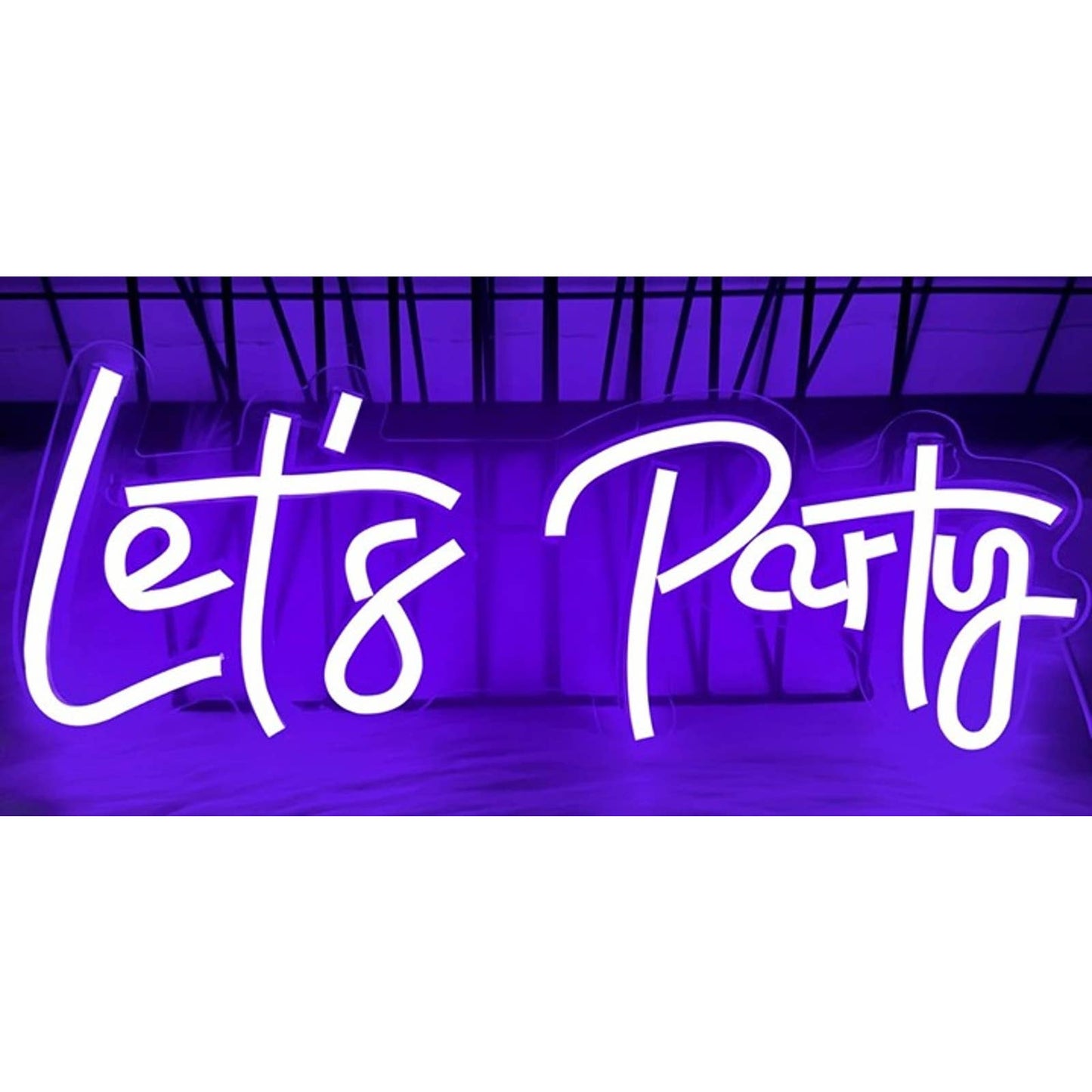 Fun Vivid Bright Purple “Let’s Party” Led Night Light Room Wall Decor