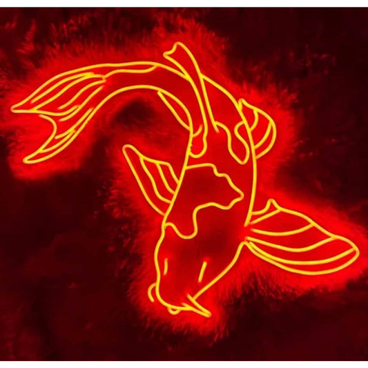 Lovely Bright Bright Red Koi Fish LED Night Light Room Wall Decoration