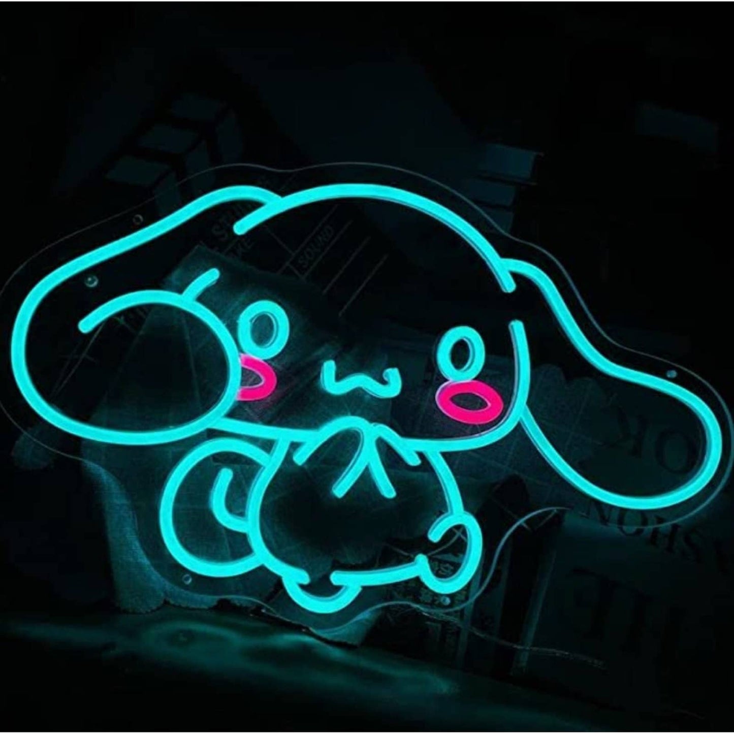 Super Cute Bright Blue Cinnamoroll LED Night Light Room Wall Anime Decoration