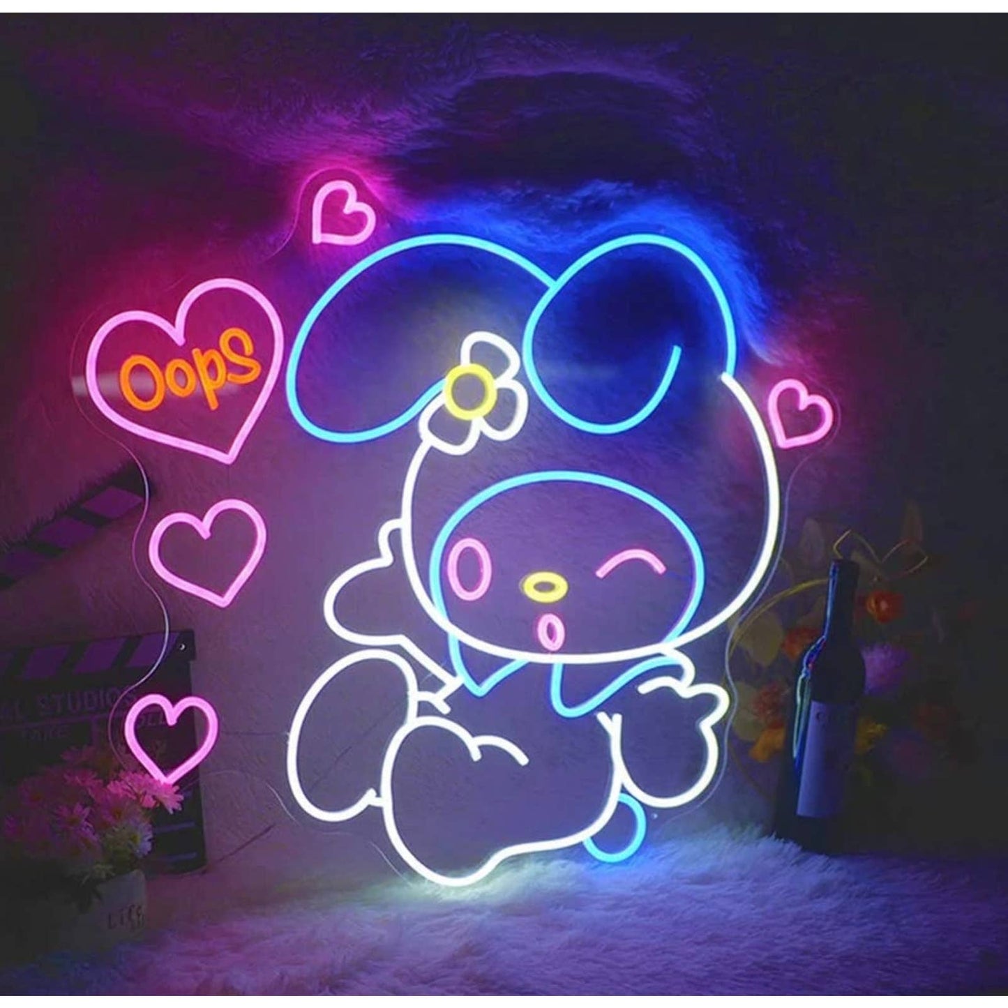 Super Adorable Heart Smooches My Melody Love Kiss LED Light Japan Anime Decor