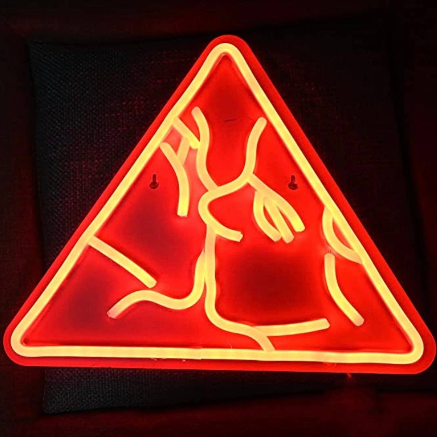 Romantic Bright Orange Kiss in Triangle LED Night Light Room Wall Art Decor