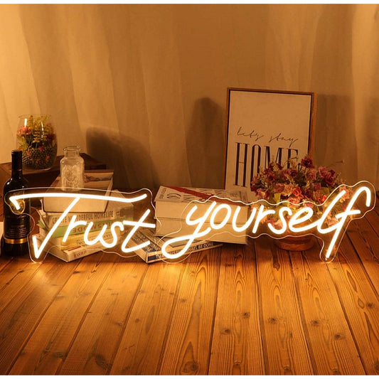 Empowering Warm Bright “Trust Yourself” LED Night Light Room Wall Decoration