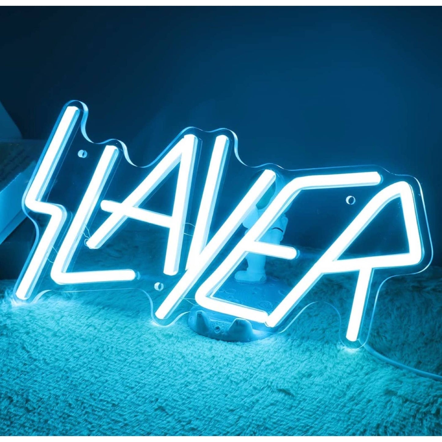 Bright Blue Slayer Metal Rock Music Band LED Night Light Concert Decoration