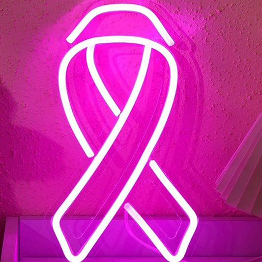 Vivid Bright Pink Brest Cancer Awareness LED Night Light Sign