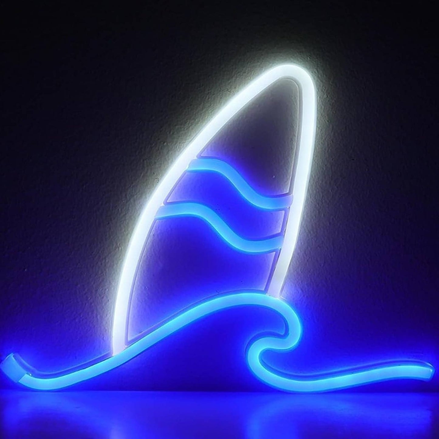 Fun Bright Deep Blue Ocean Waves Surf Board LED Night Light Room Wall Decor