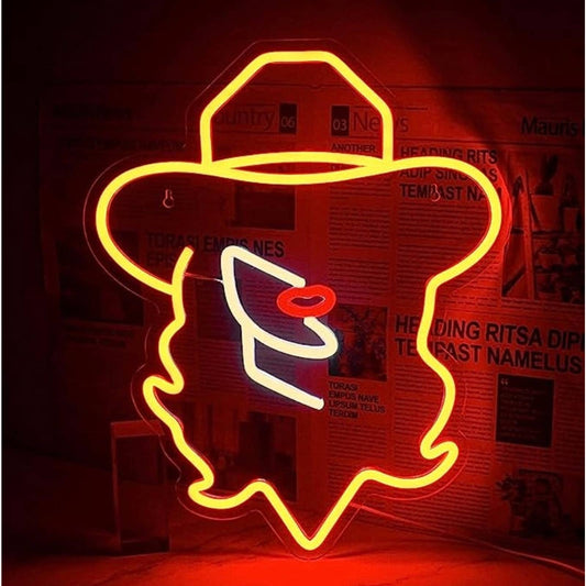 Lovely Bright Beautiful Cowgirl LED Night Light Room Wall Decoration