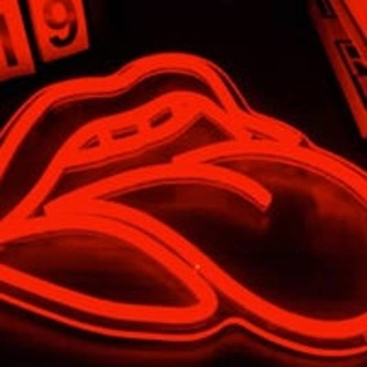 Lovely Deep Red Tongue and Lips LED Night Light Room Wall Decoration
