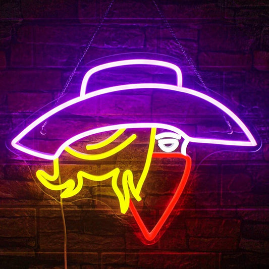 Vivid Bright Blonde Hair Cowgirl LED Night Light Western Decoration