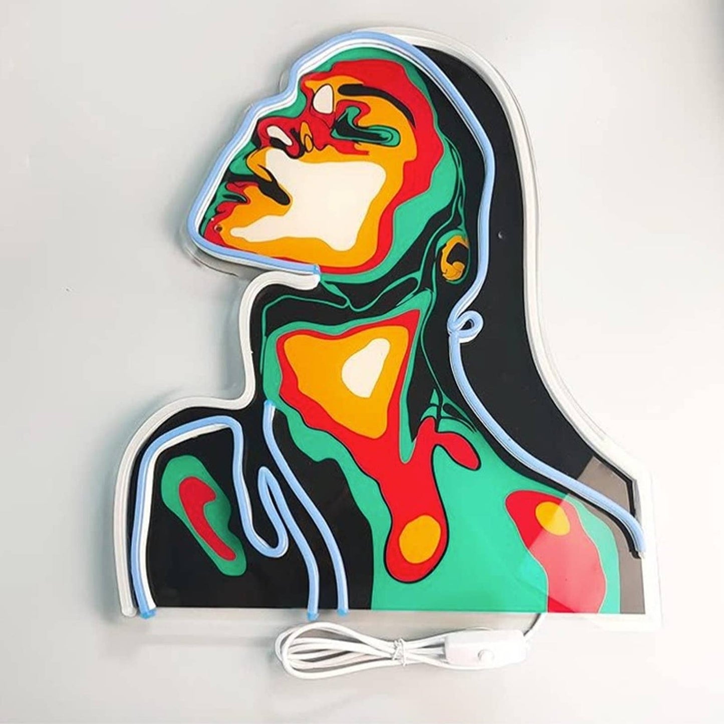 Vivid Artistic Woman Face LED Night Light Room Wall Art Decor