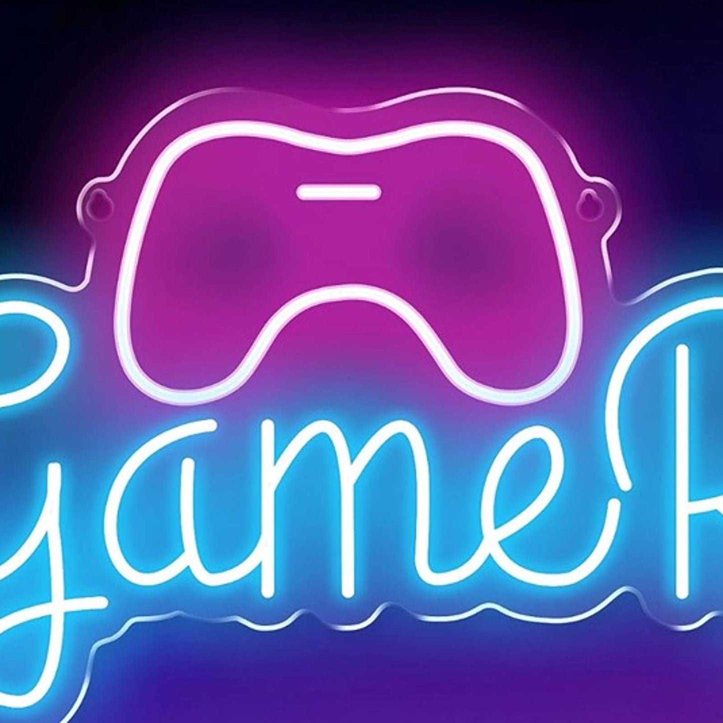 Fun Bright Blue / Pink Girl Gamer Controller LED Night Light Room Wall Decor