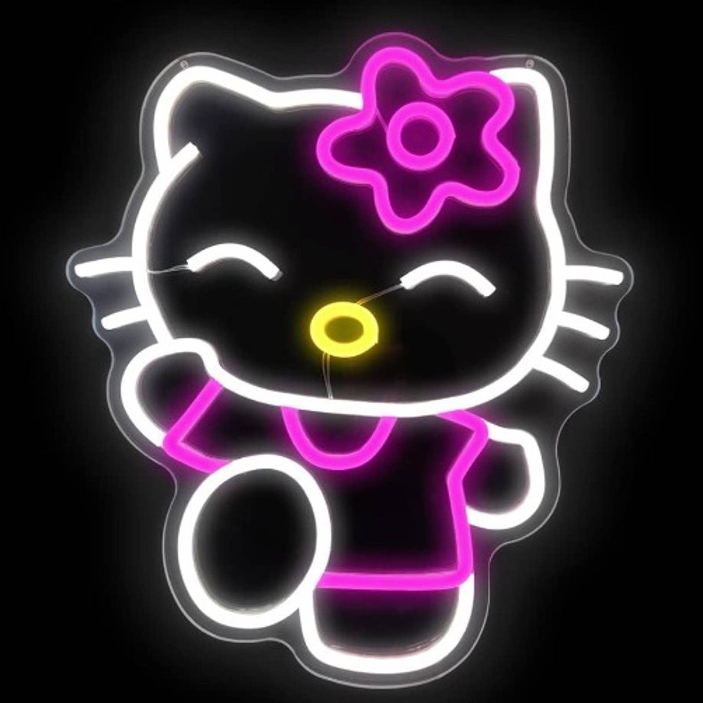 Adorable Bright Pink Shirt Hello Kitty Cat LED Night Light Anime Japan Wall Deco