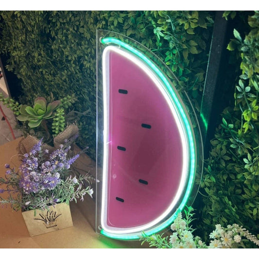 Fun Larger Pink / Green Watermelon LED Night Light Room Wall Decoration
