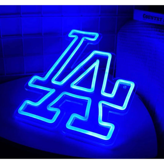 Bright Blue Los Angeles California LA LED Night Light Room Wall Decoration
