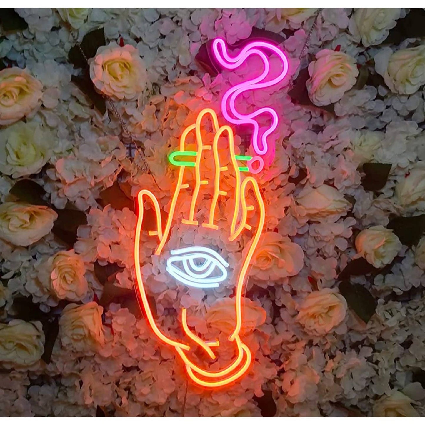 Enormous Bright All Seeing Eye in Hand LED Night Light Room Wall Art Decoration
