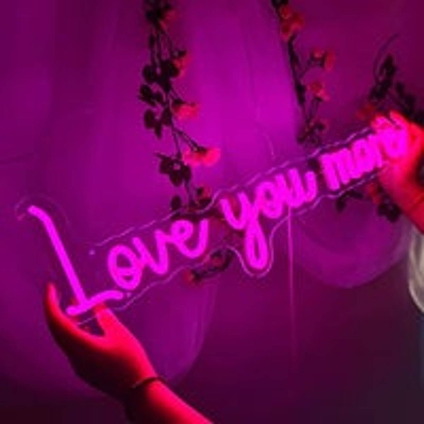 Lovely Bright Pink Love You More LED Night Light Room Wall Decoration