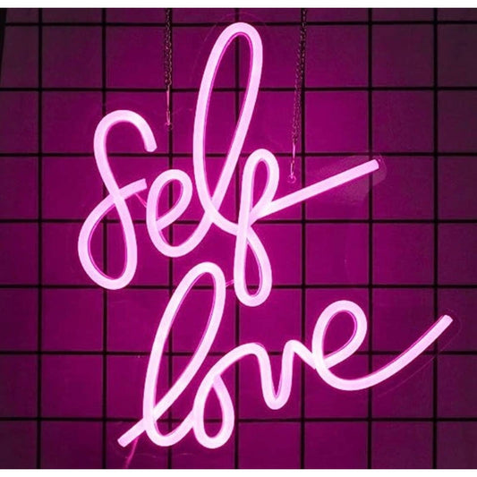 Lovely Bright Pink “Self Love” LED Night Light Room Wall Decoration