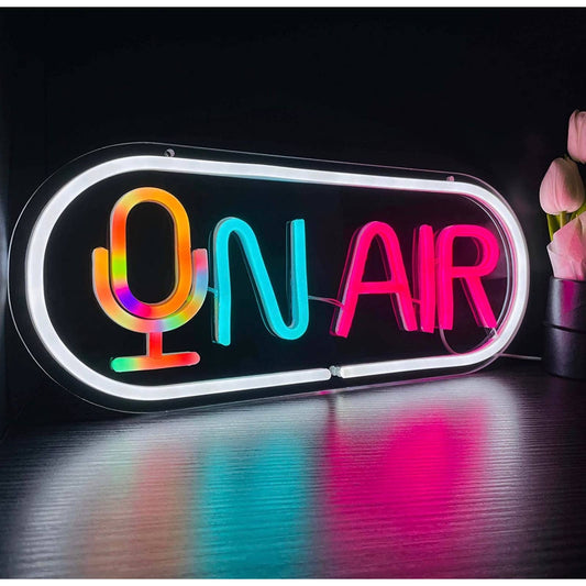 Lovely Bright Unique Rainbow On Air Microphone LED Night Light Steaming Studio D