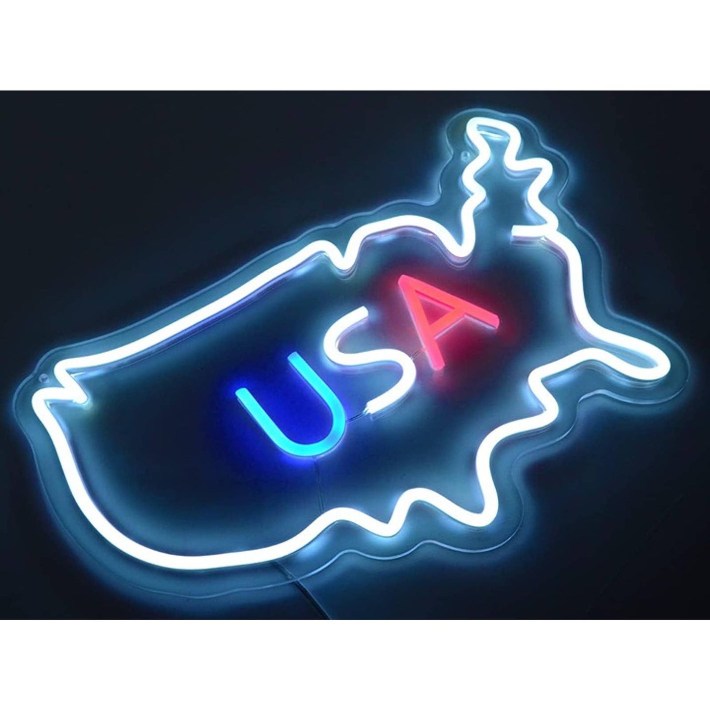 Vivid Bright Red, White & Blue United States of America USA LED Light Decor