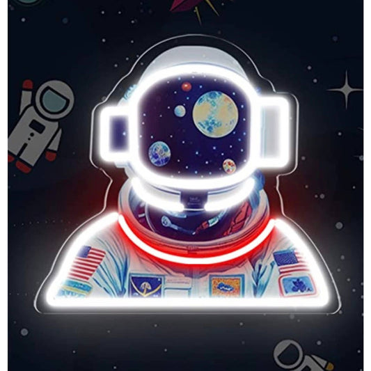 Vivid Bright NASA  Astronaut Planets Reflection LED Night Light Room Wall Decora