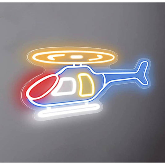 Fun Bright Colorful Helicopter LED Night Light Room Wall Decoration