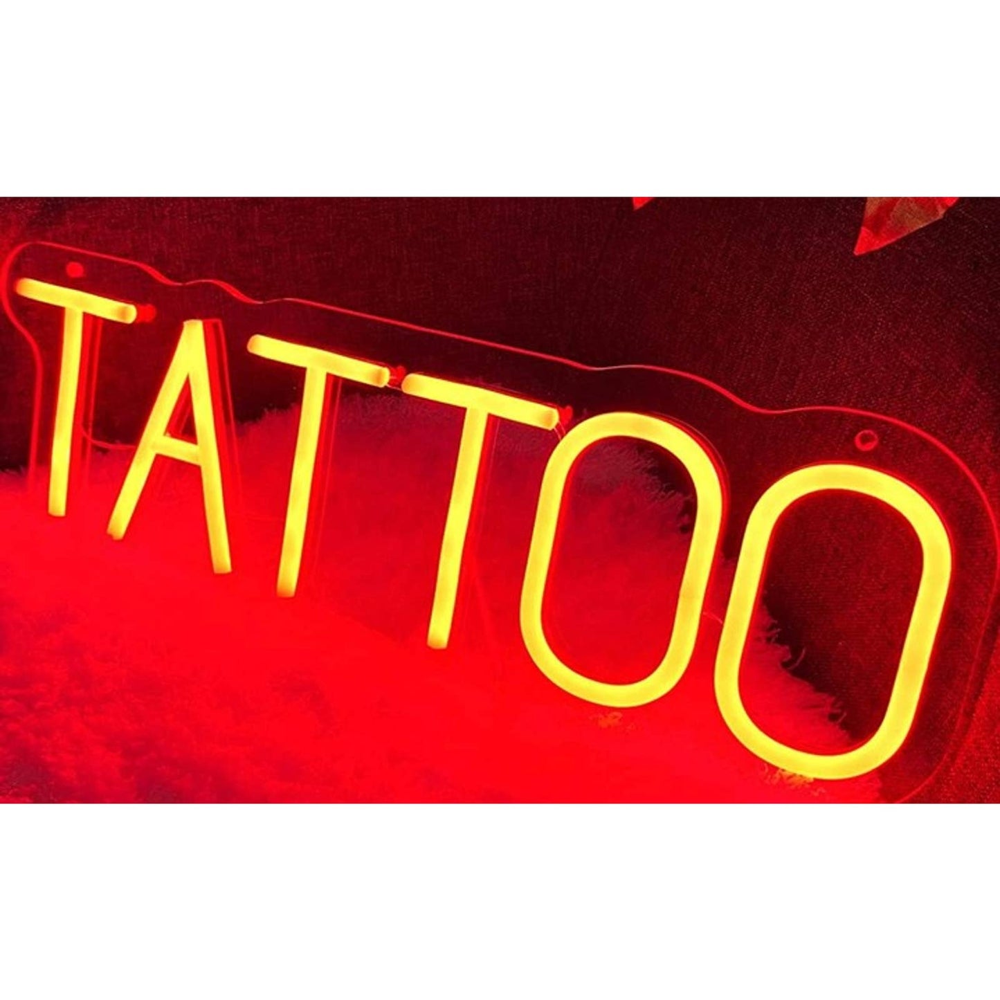 Bright Yellow TATOO LED Night Light Sign Business Store Decor
