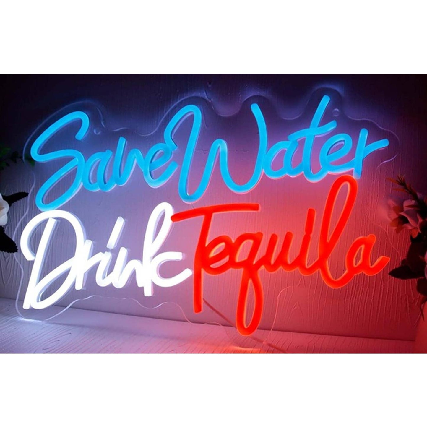 Vivid Fun Bright Save Water Drink Tequila LED Night Light Room Wall Party Decor
