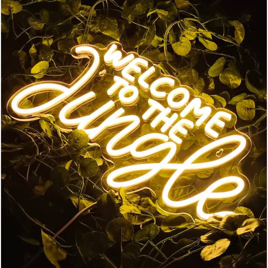 Lovely Bright Warm “Welcome to the Jungle” LED Night Light Room Wall Decor